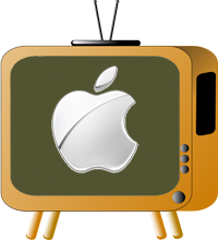 Old TV with Apple  logo