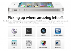 iPhone 4S web page
