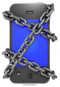 Photo of chained phone