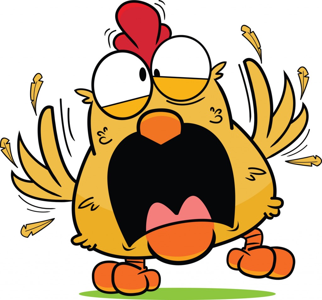 Cartoon Frantic Brown Chicken