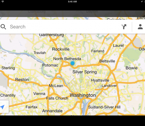 Google maps iPad screenshot