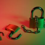 pink padlock on silver chain