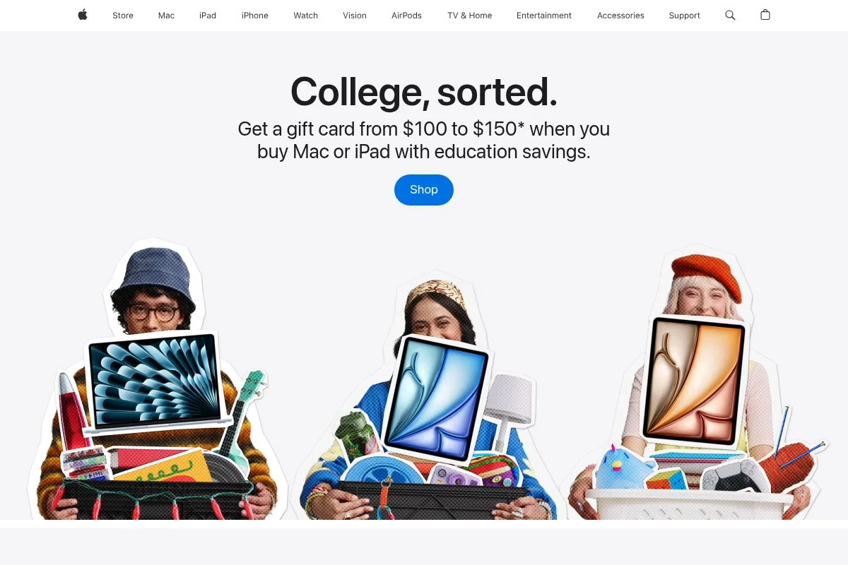 Screenshot of GarageBand homepage