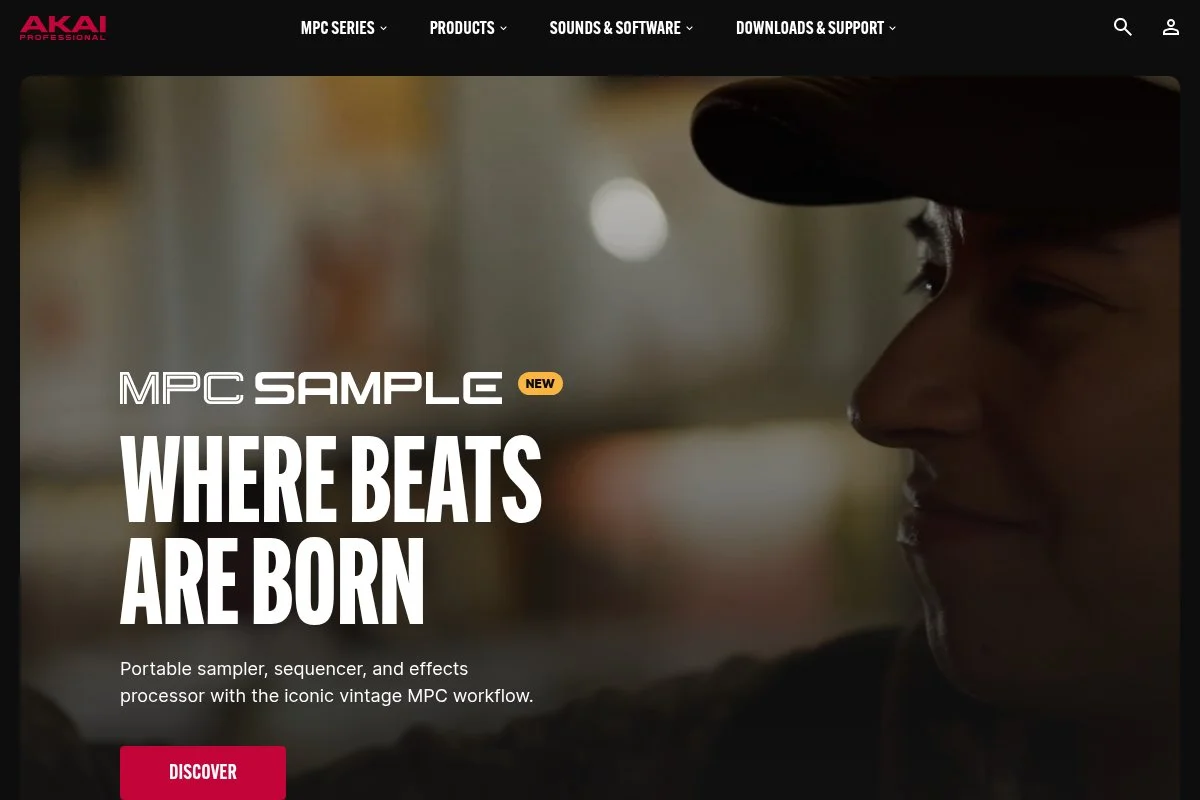 Screenshot of MPC Beats homepage