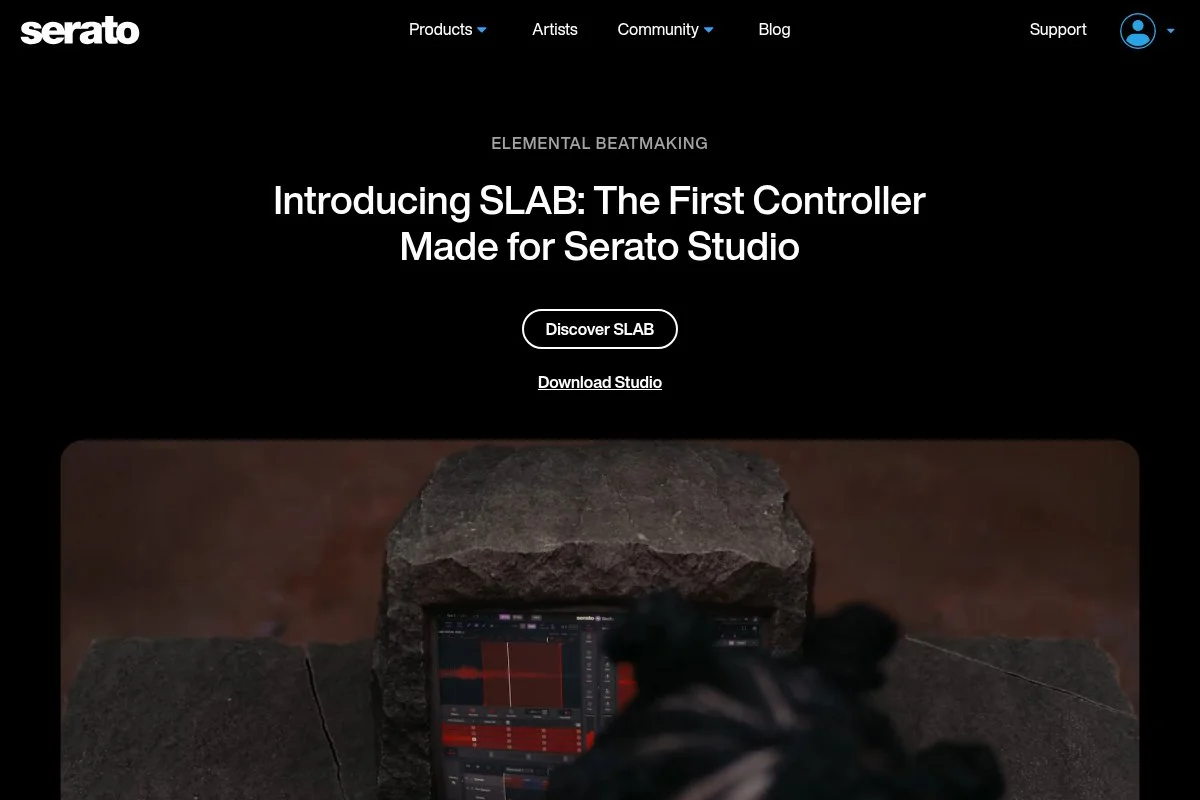 Screenshot of Serato Studio homepage
