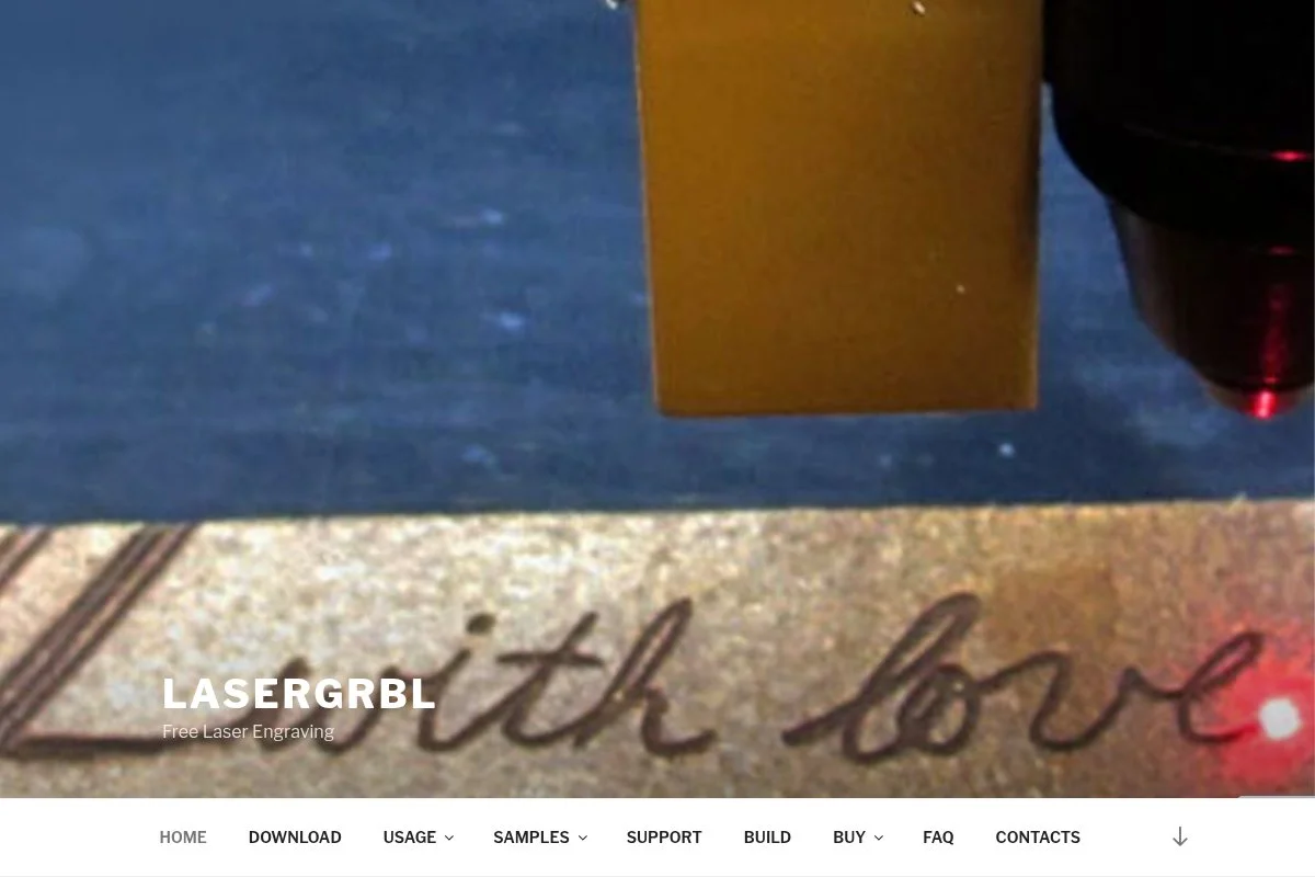 Screenshot of LaserGRBL homepage