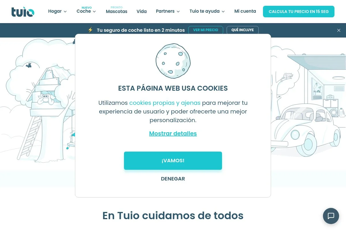 Screenshot of TUIO homepage