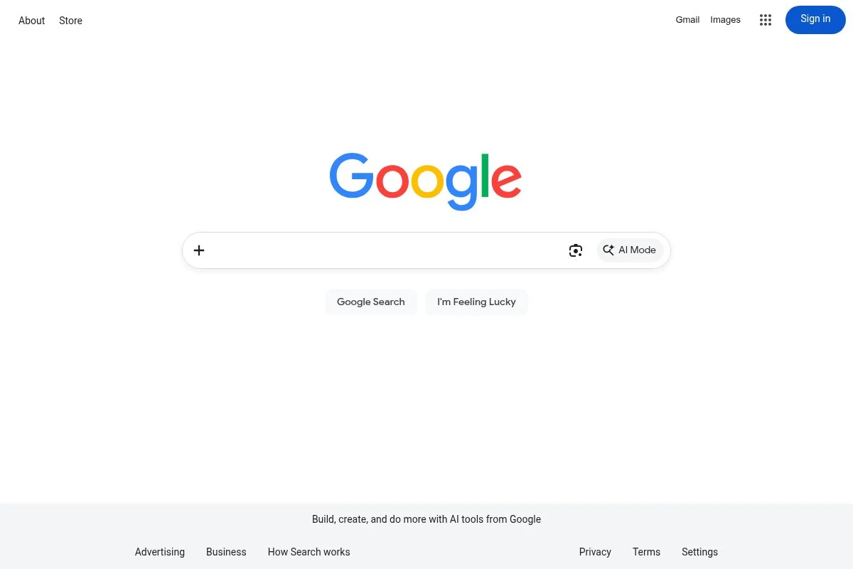 Screenshot of Google Drive homepage