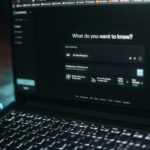 Laptop screen showing a search bar