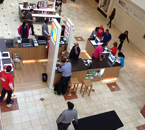 macmall-msft2 Photo of popup Microsoft store.