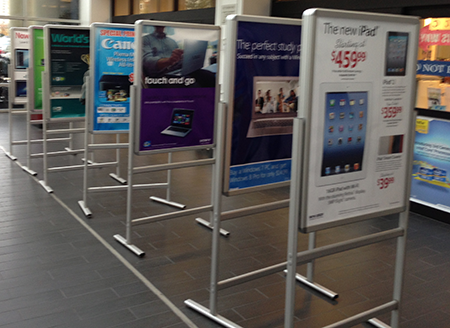 mc-posters Micro Center poster display