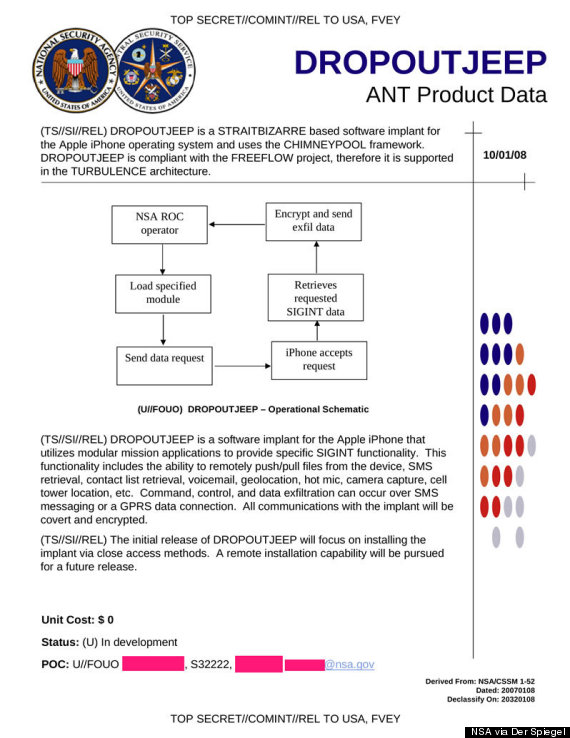 Copy of NSA document from Der Spiegel
