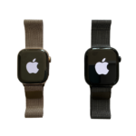 Two Apple Watch Series 10 models with milanese loop bands