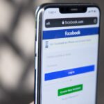 The Facebook login page open in a browser on a smartphone
