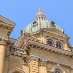 The dome of the Iowa State Capitol in Des Moines