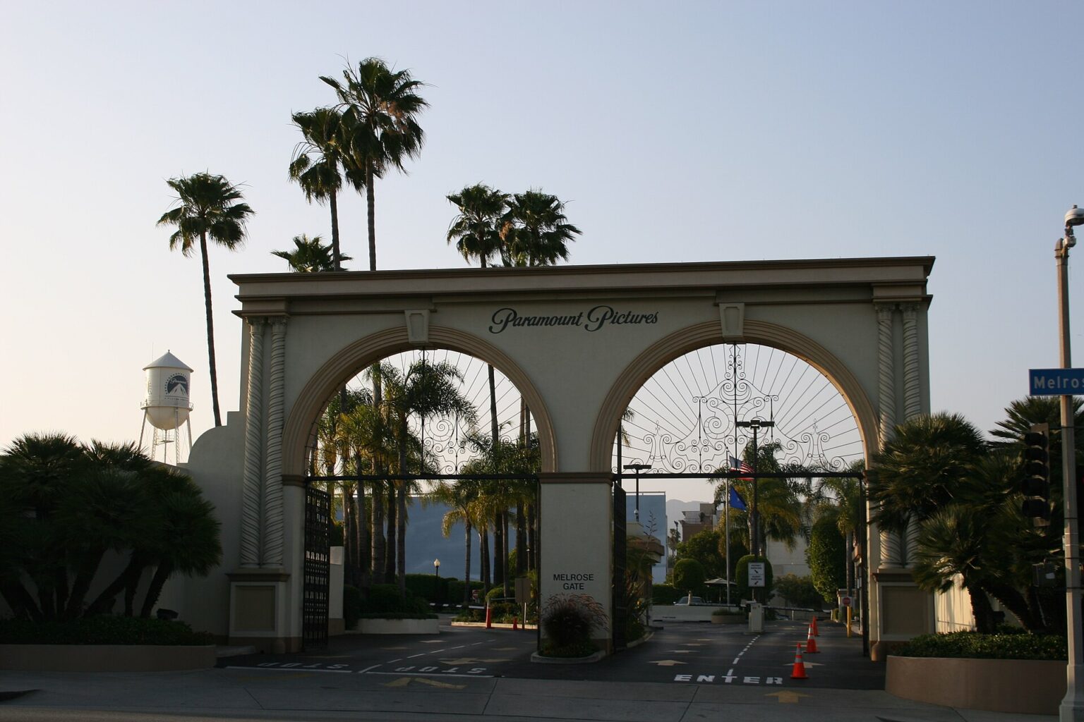 The Melrose Gate entrance to the Paramount Pictures studio lot in Hollywood