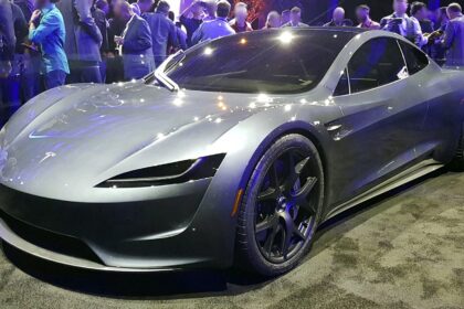 The second-generation Tesla Roadster prototype as shown in 2017