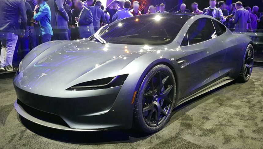 The second-generation Tesla Roadster prototype as shown in 2017