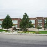 A brick elementary school building in the United States
