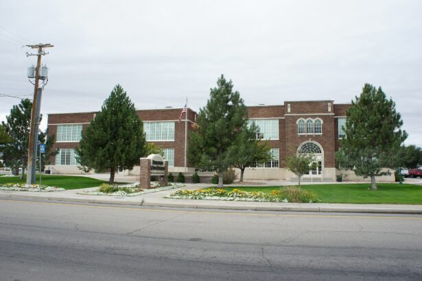 A brick elementary school building in the United States