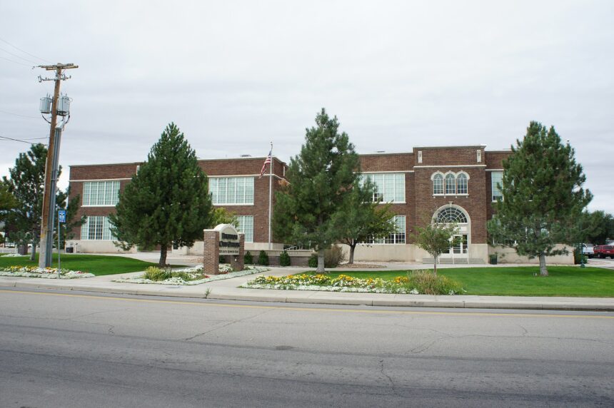 A brick elementary school building in the United States